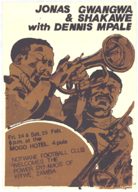 Jonas Gwangwa and Shakawe with Dennis Mpale