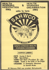
Health Workers Association HWA and Health workers organisation HWO unite to form SAHWCO
