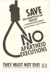 
Save the Sharpeville six protest: no apartheid executions
