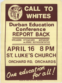 
Call to whites: Durban Education Conference report back
