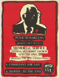 Memorial service for Peter Nchabeleng 