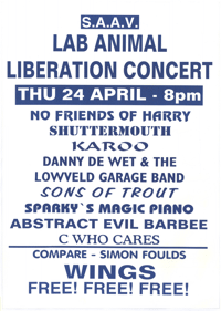 S.A.A.V. Lab Animal Liberation Concert