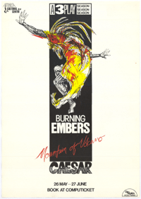 Burning embers: mountain of volcano: Caesar