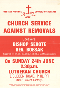 Church Service against removals