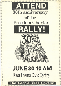 
Attend 30th anniversary of the Freedom Charter rally!
