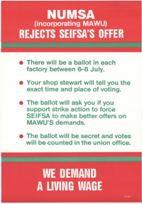 NUMSA (incorporating MAWU) rejects Seifsas o