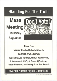 
Standing for the truth : Mass meeting : Thursday August 31
