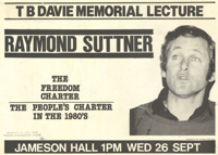 
T B Davie memorial lecture :  Raymond Suttner
