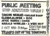 Public meeting: stop apartheid wars