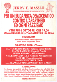 Per un Sudafrika democratico contro laparthe
