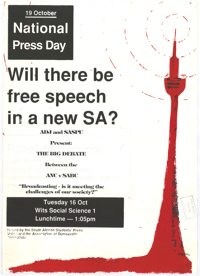 
19 October: National Press day: will there be free speech in a new SA?

