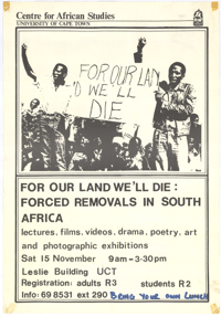 For our land well die: forced removals in So