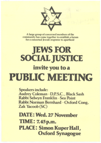 
Jews for social justice invite you to a public meeting
