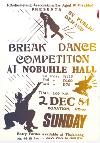 Break dance competition at Nobuhle Hall