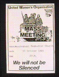 United Womens Organisation: mass meeting