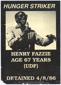 
Hunger striker: Henry Fazzie: Age 67 years: UDF
