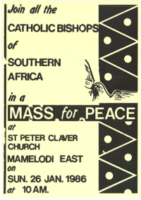 
Join all the catholic bishops of Southern Africa in a mass for peace
