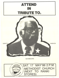 
Attend in tribute to Sabata Mabhida Nchabeleng
