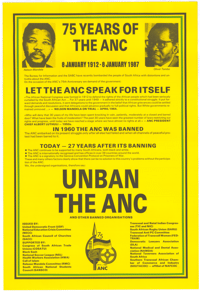 75 years of the ANC: unban the ANC