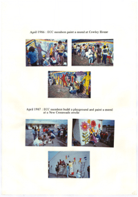 
April 1986: ECC members paint a mural at Cowley House
