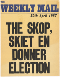 The skop, skiet and donner election