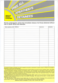 Free all apartheids detainees