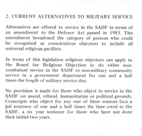 2. Current allternatives to military service