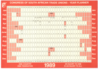 
Congress of South African Trade Unions: year planner 1989
