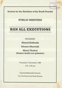 
Society for the Abolition of the Death Penalty public meeting
