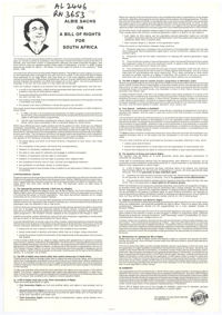 
Albie Sachs on a bill of rights for South Africa
