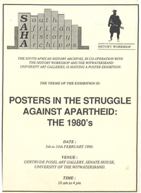 Posters in the struggle against apartheid : t