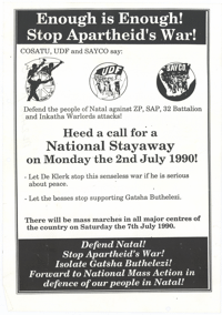 Enough is enough! : Stop apartheids war