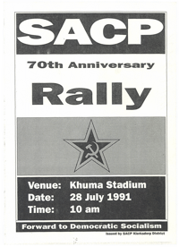 SACP 70th aniversary rally