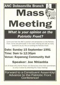 Mass meeting : ANC Dobsonville Branch