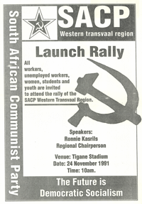 SACP Western transvaal region launch rally