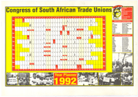 
Congress of South African Trade Unions: Year Planner 1992
