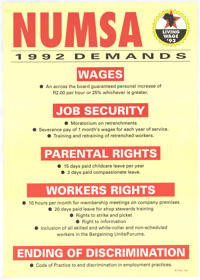NUMSA 1992 demands