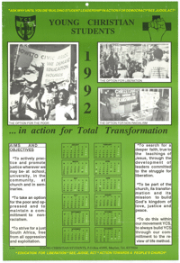 Young Christian Students 1992 calendar