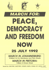 March for : peace, democracy and freedom now