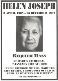 
Helen Joseph: 8 April 1905 - 25 December 1992
