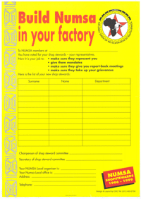 Build NUMSA in your factory