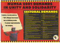 NUMSA 2001 demands in unity and solidarity