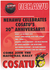 NEHAWU celebrates COSATUs 20th Anniversary