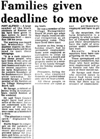 Families given deadline to move