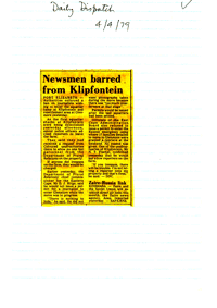 Newsmen barred from Klipfontein