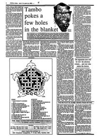 Tambo pokes a few holes in the blanket