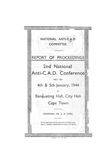 
National Anti-CAD Committee report of proceedings: Second National Anti-CAD Conference
