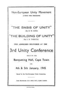 
Non-European Unity Movement 3rd Unity Conference
