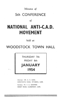 
Minutes of the 5th Conference of National Anti-CAD Movement
