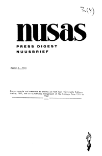 NUSAS Press Digest, Number 1, 1969